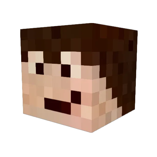 Bembelix Minecraft avatar head, 3D render