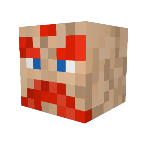 BenBeter Minecraft avatar head, 3D render