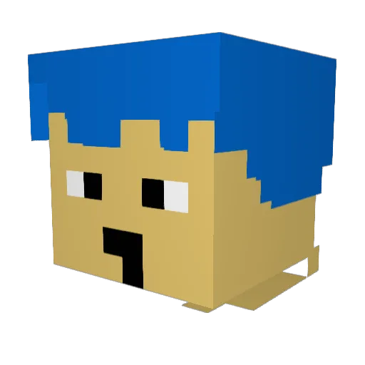 BenX99 Minecraft avatar head, 3D render