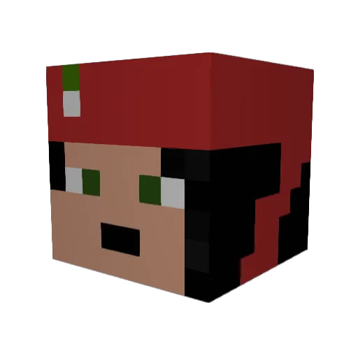 Ben_05_ Minecraft avatar head, 3D render