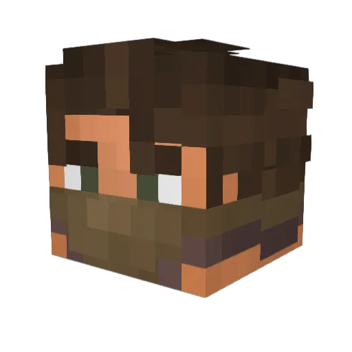 Benaga Minecraft avatar head, 3D render