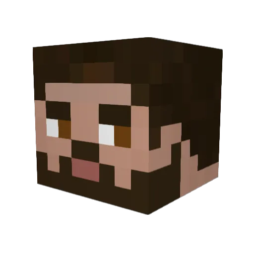 Benaissance Minecraft avatar head, 3D render