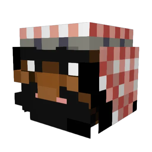 Benaouf Minecraft avatar head, 3D render