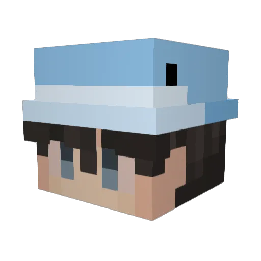 Benar Minecraft avatar head, 3D render
