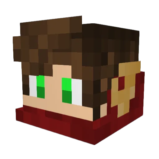 Benator2000 Minecraft avatar head, 3D render