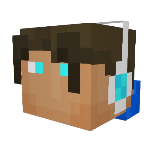 Benbejaming Minecraft avatar head, 3D render