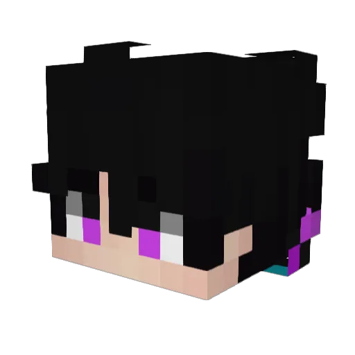 Benchanted Minecraft avatar head, 3D render
