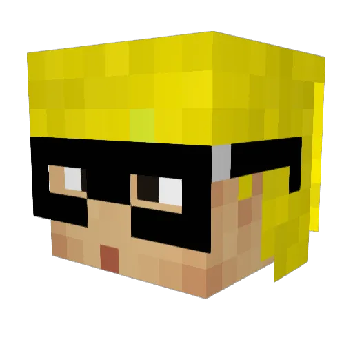 Bender Minecraft avatar head, 3D render