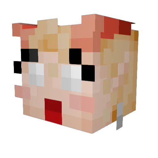 Bendergent Minecraft avatar head, 3D render