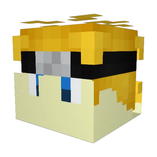 Bendjii Minecraft avatar head, 3D render