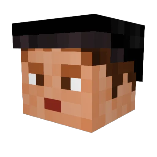 Bendoty Minecraft avatar head, 3D render