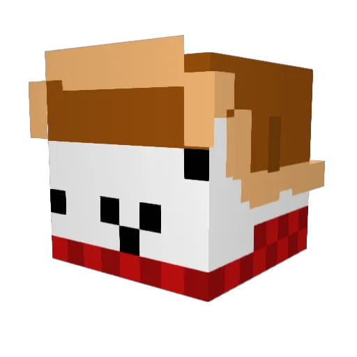 Bendyness Minecraft avatar head, 3D render