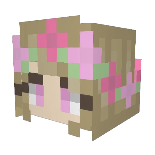 Benedicteee Minecraft avatar head, 3D render