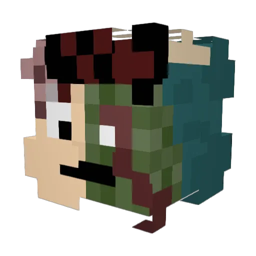 BeniTVP Minecraft avatar head, 3D render
