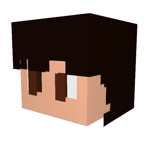 Beniiby Minecraft avatar head, 3D render