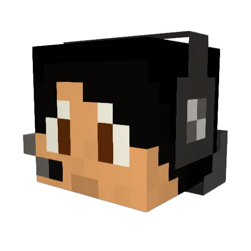Benini Minecraft avatar head, 3D render