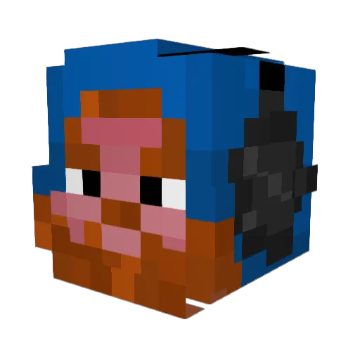BenitoQC2 Minecraft avatar head, 3D render