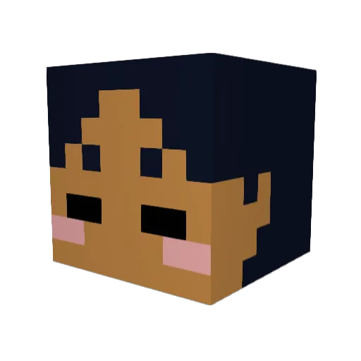 Benitoie Minecraft avatar head, 3D render