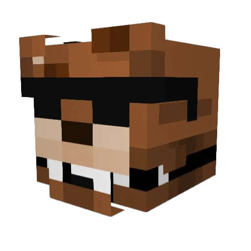 BenittoGaming Minecraft avatar head, 3D render