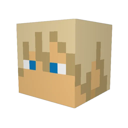 BenjDW Minecraft avatar head, 3D render