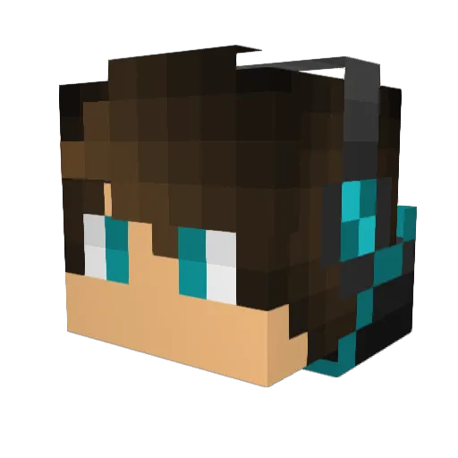 BenjaFa Minecraft avatar head, 3D render