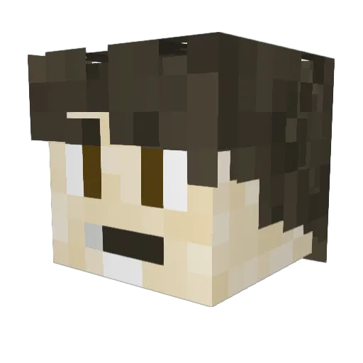 BenjaSNM Minecraft avatar head, 3D render