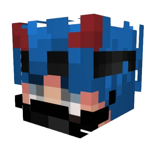 BenjaTier Minecraft avatar head, 3D render