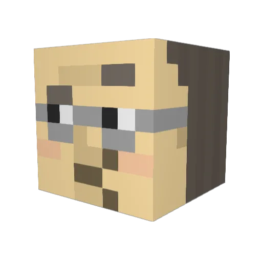 BenjaminFranklin Minecraft avatar head, 3D render