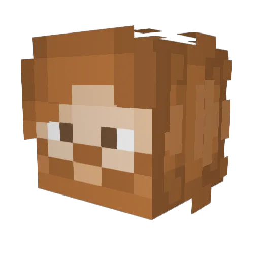 BenjiBaggo Minecraft avatar head, 3D render