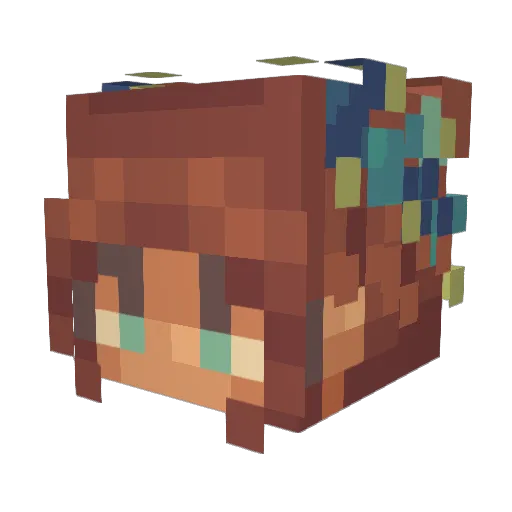 Benjialma Minecraft avatar head, 3D render