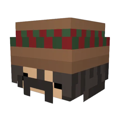 Benjiem Minecraft avatar head, 3D render