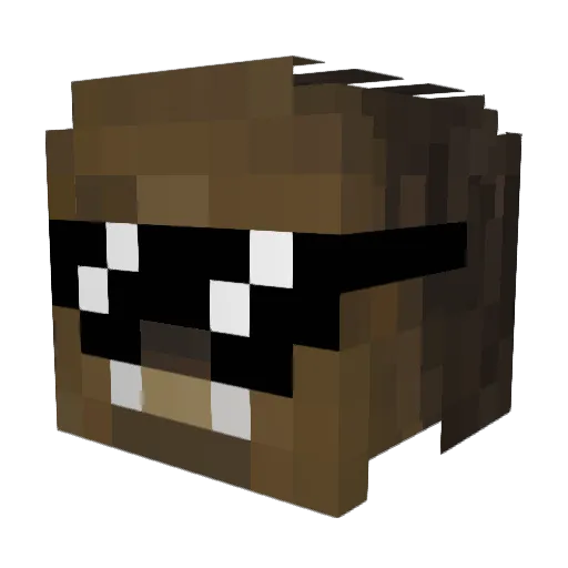 Benjimus Minecraft avatar head, 3D render