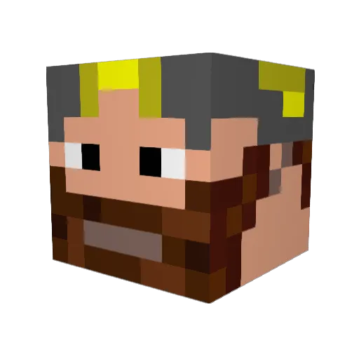 Benjipas Minecraft avatar head, 3D render