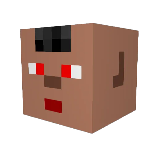 Benjish Minecraft avatar head, 3D render