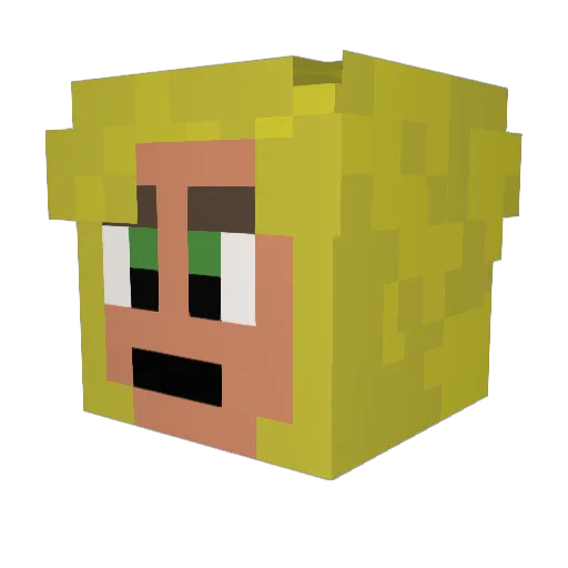 Benjo23 Minecraft avatar head, 3D render