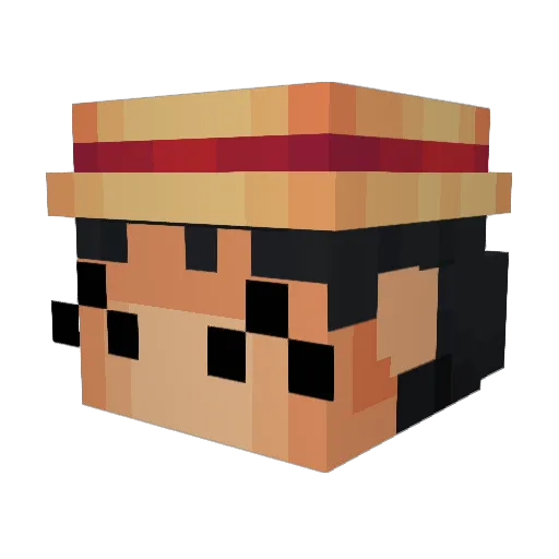 Benjoche Minecraft avatar head, 3D render