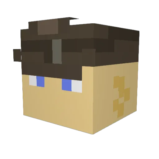 Benjokalli Minecraft avatar head, 3D render