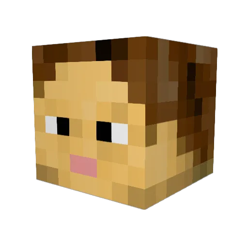 Benkko Minecraft avatar head, 3D render
