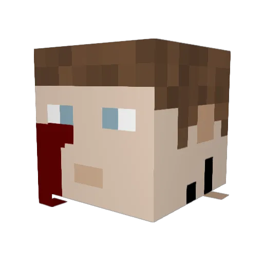 Bennebben Minecraft avatar head, 3D render