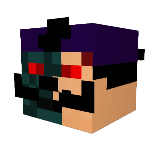 BenniXgod Minecraft avatar head, 3D render