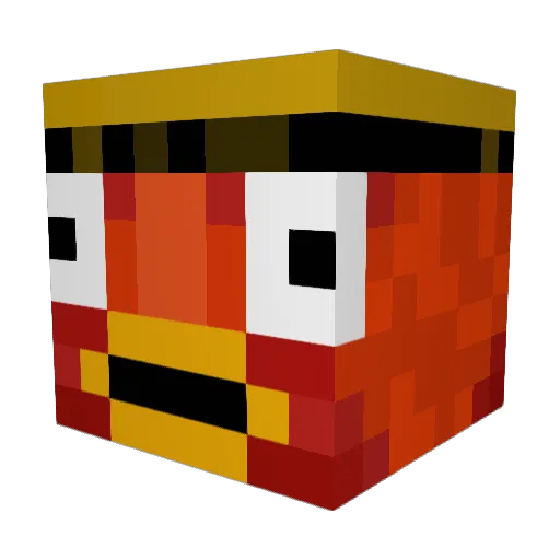 Benniback Minecraft avatar head, 3D render