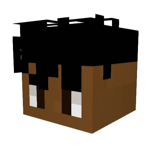 BenniiBo Minecraft avatar head, 3D render