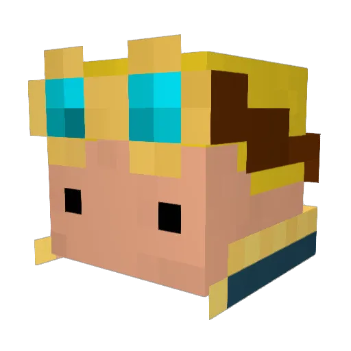 Bennnnet Minecraft avatar head, 3D render
