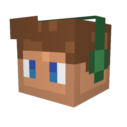 Bennomix Minecraft avatar head, 3D render