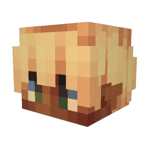 BennyBino Minecraft avatar head, 3D render