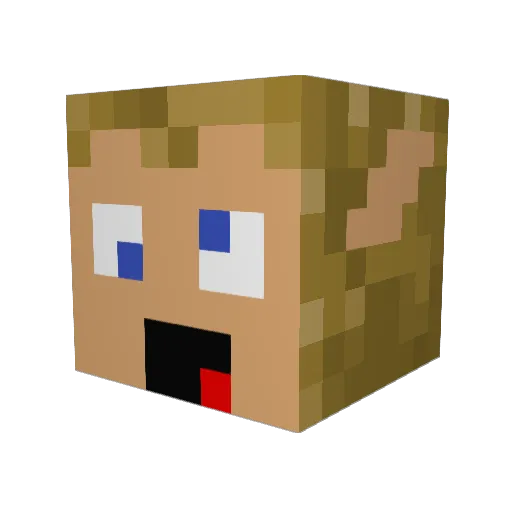 BennyFood Minecraft avatar head, 3D render