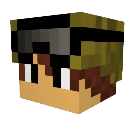 Bennysir Minecraft avatar head, 3D render