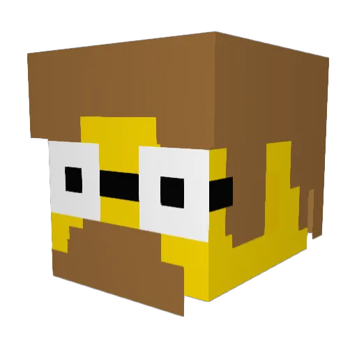 Benoknxck Minecraft avatar head, 3D render
