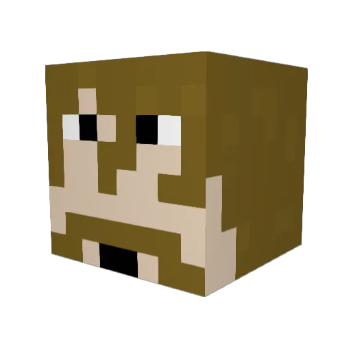 Benoob350 Minecraft avatar head, 3D render