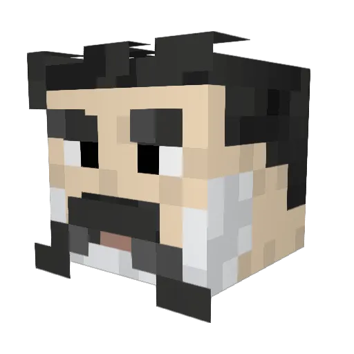 Benou Minecraft avatar head, 3D render